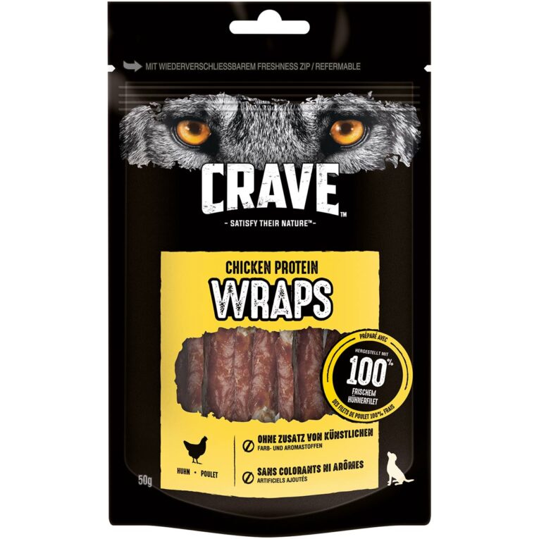 Günstig CRAVE Hund Protein Wraps mit Huhn 5x50g i mPreisvergleich in unserem Onlineshop auf Hundeliebe-shop.de kaufen.