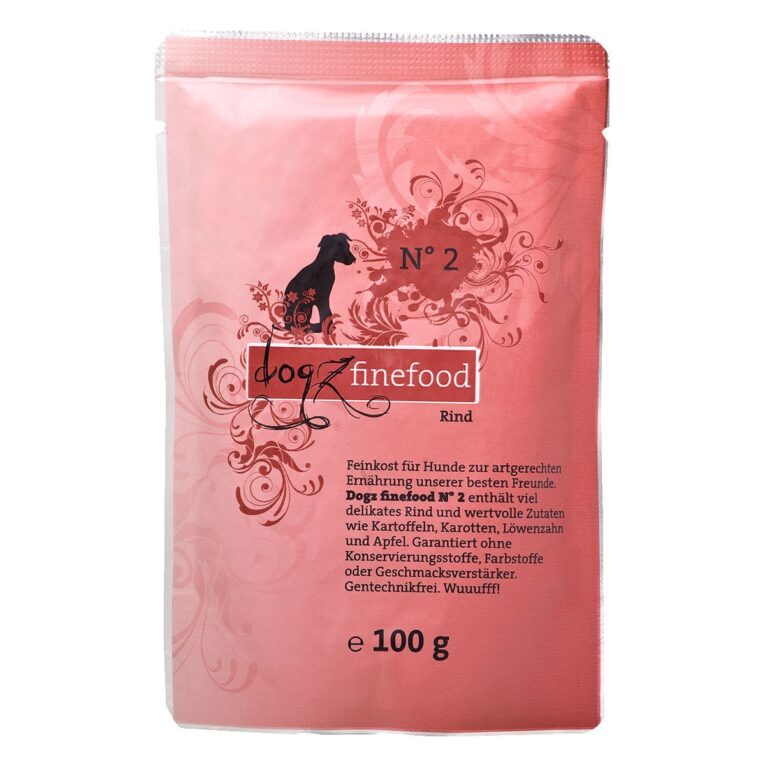 Günstig Dogz Finefood No. 2 Rind 12x100g i mPreisvergleich in unserem Onlineshop auf Hundeliebe-shop.de kaufen.
