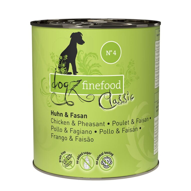 Günstig dogz finefood No. 04 Huhn & Fasan 12x800g i mPreisvergleich in unserem Onlineshop auf Hundeliebe-shop.de kaufen.