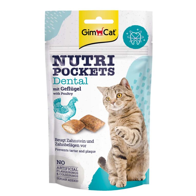 Günstig GimCat Nutri Pockets Dental 12x60g i mPreisvergleich in unserem Onlineshop auf Hundeliebe-shop.de kaufen.
