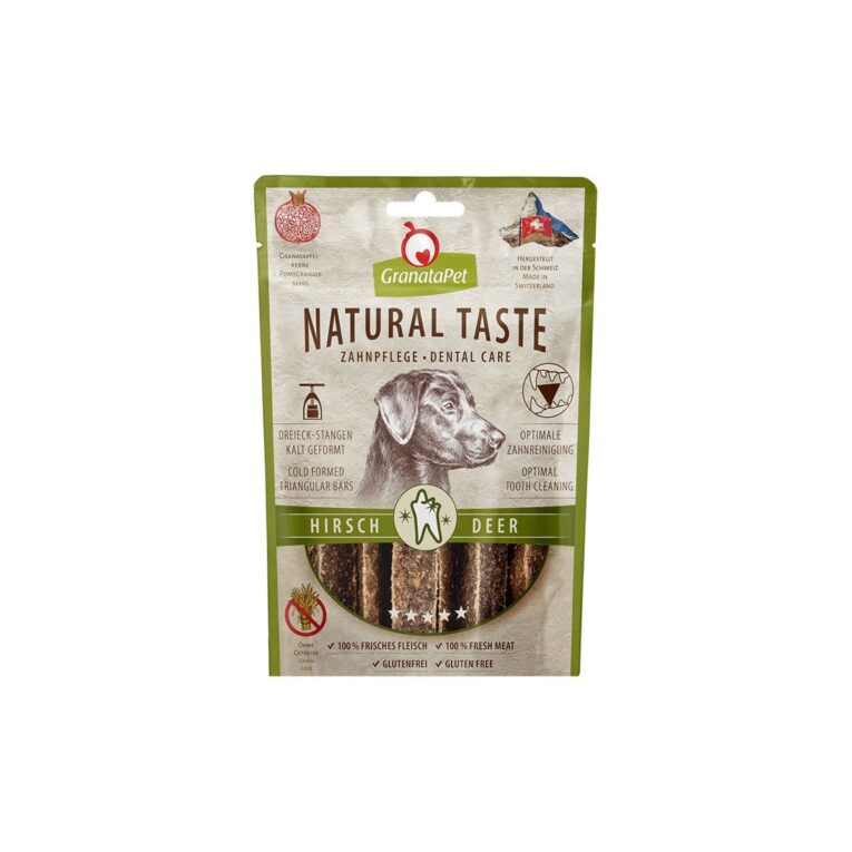 Günstig GranataPet Natural Taste Dental Care Hirsch 5x70g i mPreisvergleich in unserem Onlineshop auf Hundeliebe-shop.de kaufen.