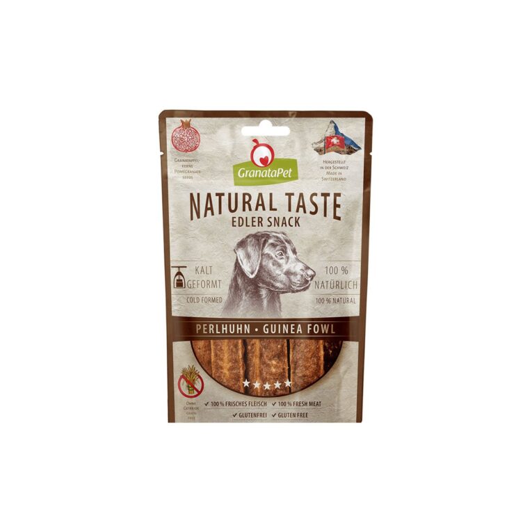 Günstig GranataPet Natural Taste Edler Snack Perlhuhn 5x90g i mPreisvergleich in unserem Onlineshop auf Hundeliebe-shop.de kaufen.