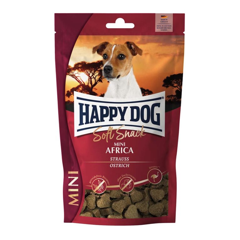 Günstig Happy Dog SoftSnack Mini Africa 5x100g i mPreisvergleich in unserem Onlineshop auf Hundeliebe-shop.de kaufen.