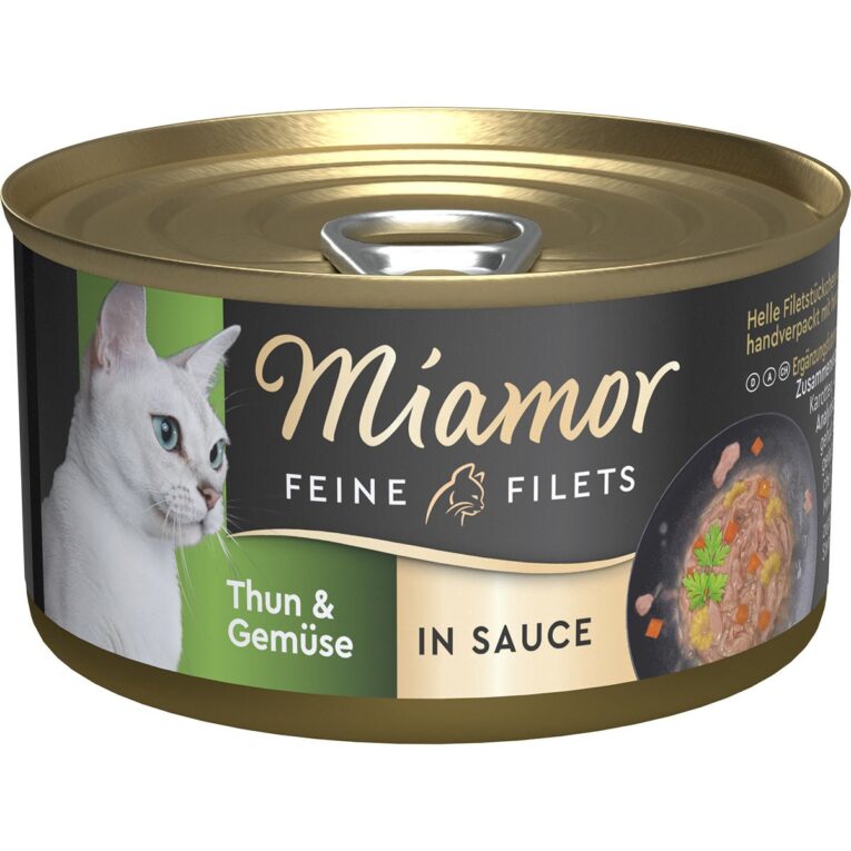 Günstig Miamor Feine Filets in Sauce Thun & Gemüse 24x85g i mPreisvergleich in unserem Onlineshop auf Hundeliebe-shop.de kaufen.