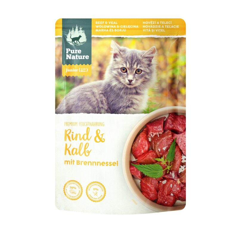 Günstig Pure Nature JUNIOR Rind & Kalb mit Brennnessel 12x85g i mPreisvergleich in unserem Onlineshop auf Hundeliebe-shop.de kaufen.