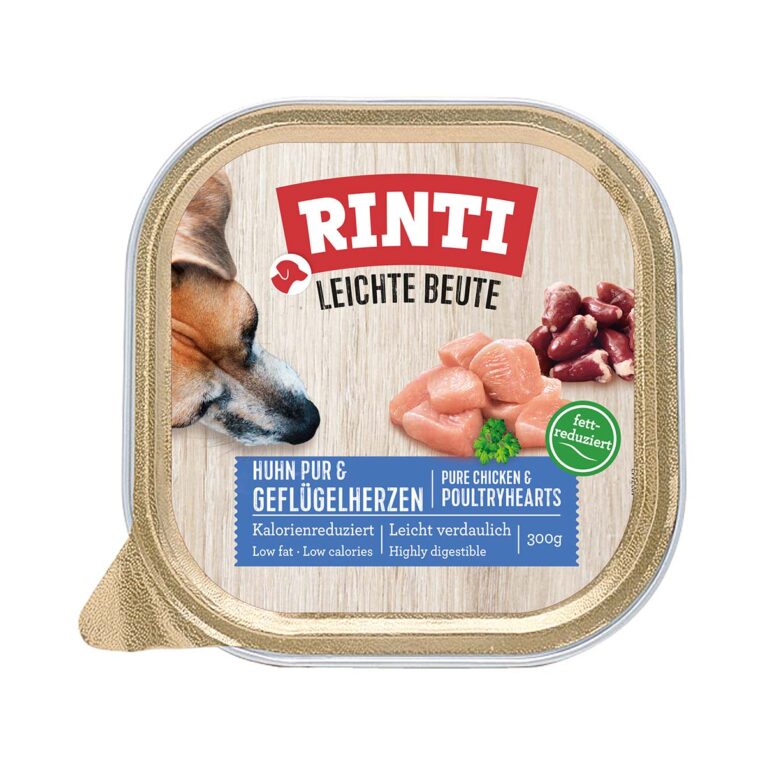 Günstig Rinti Leichte Beute Huhn pur & Geflügelherzen 18x300g i mPreisvergleich in unserem Onlineshop auf Hundeliebe-shop.de kaufen.
