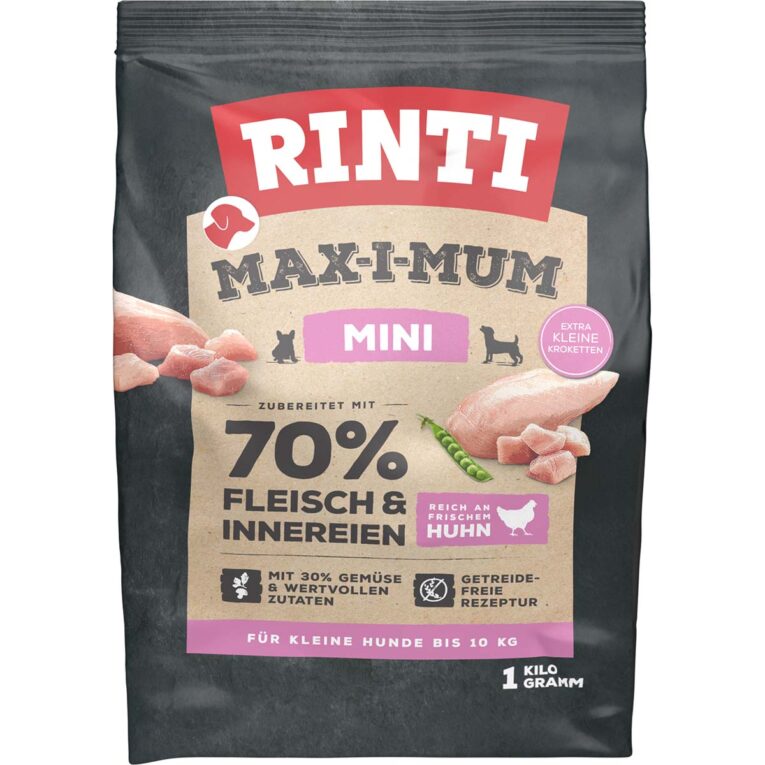 Günstig RINTI Max-i-Mum Mini Adult Huhn 1kg i mPreisvergleich in unserem Onlineshop auf Hundeliebe-shop.de kaufen.