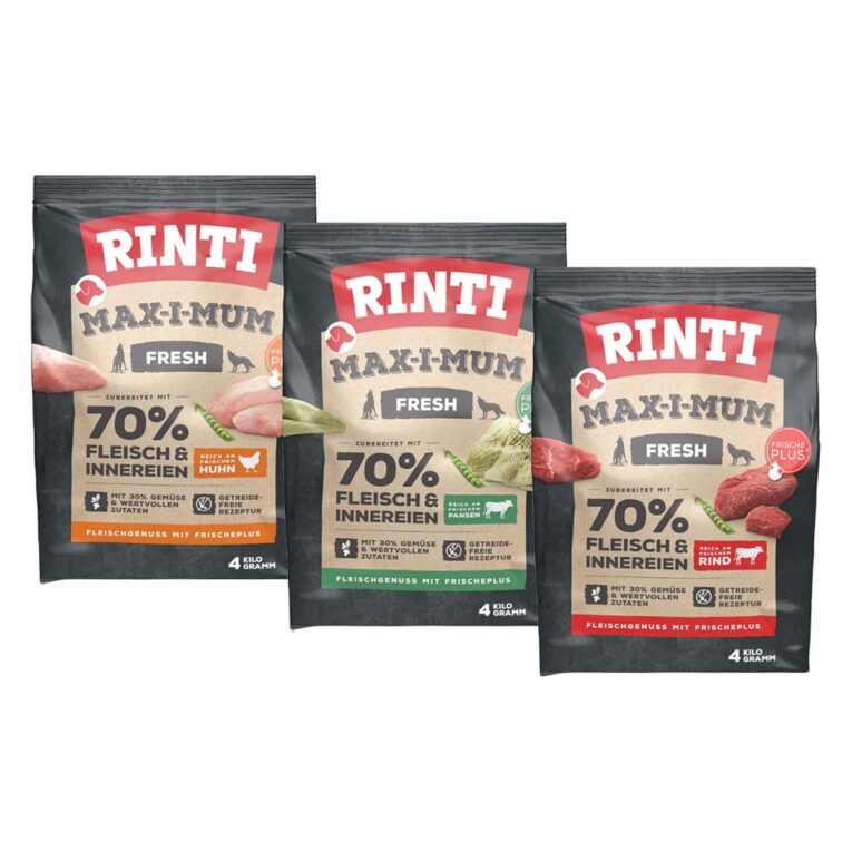 Günstig Rinti Max-i-Mum Probierpaket 3x4kg i mPreisvergleich in unserem Onlineshop auf Hundeliebe-shop.de kaufen.