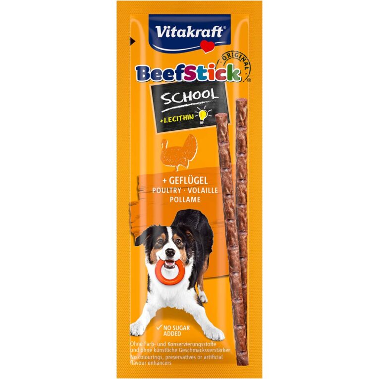Günstig Vitakraft Beef Stick School Geflügel 10×10 Stück i mPreisvergleich in unserem Onlineshop auf Hundeliebe-shop.de kaufen.