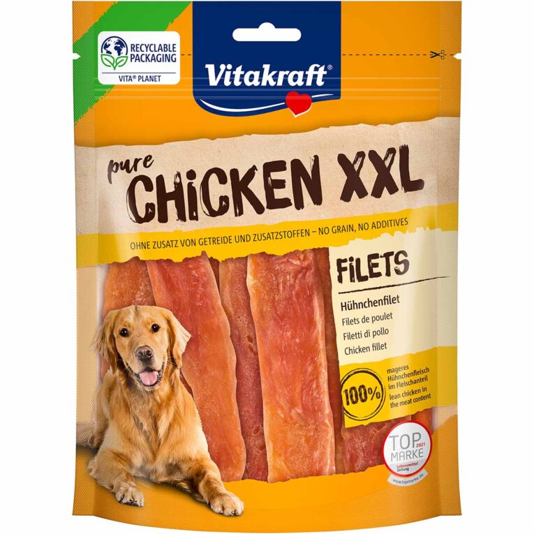 Günstig Vitakraft CHICKEN XXL Hühnchenfilet 3x250g i mPreisvergleich in unserem Onlineshop auf Hundeliebe-shop.de kaufen.