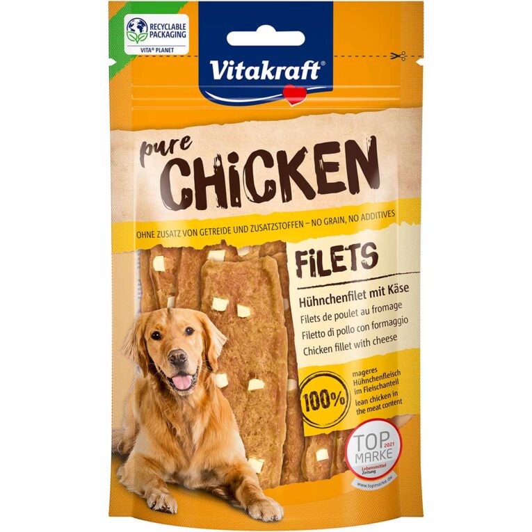 Günstig Vitakraft CHICKEN mit Käsestückchen 3x80g i mPreisvergleich in unserem Onlineshop auf Hundeliebe-shop.de kaufen.