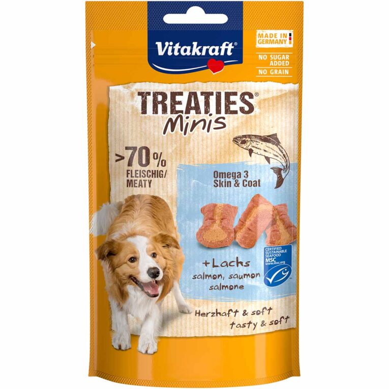 Günstig Vitakraft Treaties Minis Lachs & Omega 3 4x48g i mPreisvergleich in unserem Onlineshop auf Hundeliebe-shop.de kaufen.