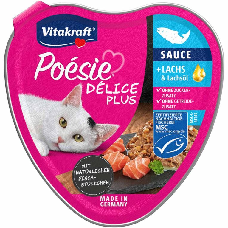 Günstig Vitakraft Poésie® Délice Plus Lachs 15x85g i mPreisvergleich in unserem Onlineshop auf Hundeliebe-shop.de kaufen.