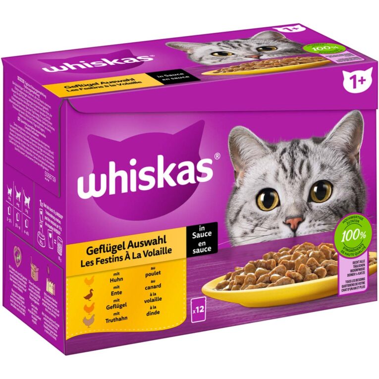 Günstig Whiskas Multipack 1+ Geflügel Auswahl in Sauce 12x85g i mPreisvergleich in unserem Onlineshop auf Hundeliebe-shop.de kaufen.