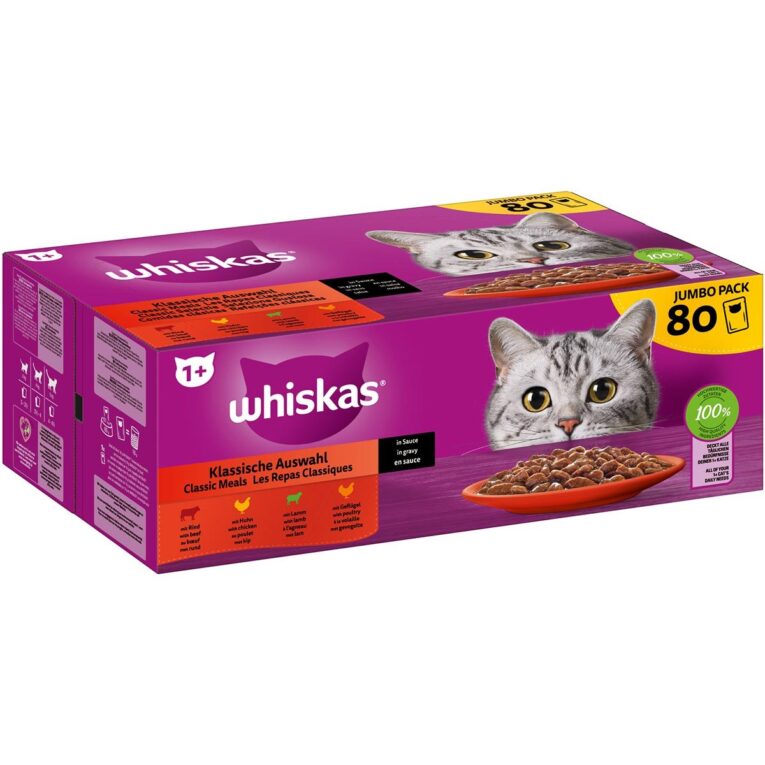 Günstig Whiskas Pouch Multipack 1 + Auswahl in Sauce 80x85g i mPreisvergleich in unserem Onlineshop auf Hundeliebe-shop.de kaufen.