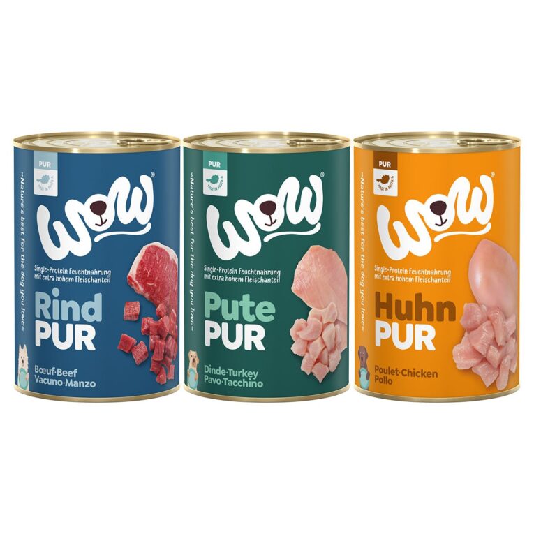 Günstig WOW Pur 18x400g Mixpaket i mPreisvergleich in unserem Onlineshop auf Hundeliebe-shop.de kaufen.