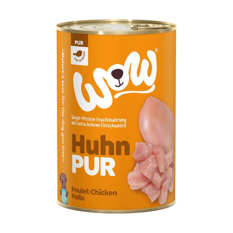 Günstig WOW Pur Huhn Single Protein 6x400g i mPreisvergleich in unserem Onlineshop auf Hundeliebe-shop.de kaufen.