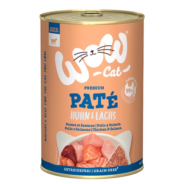 Günstig WOW CAT Adult Huhn & Lachs 6x400g i mPreisvergleich in unserem Onlineshop auf Hundeliebe-shop.de kaufen.