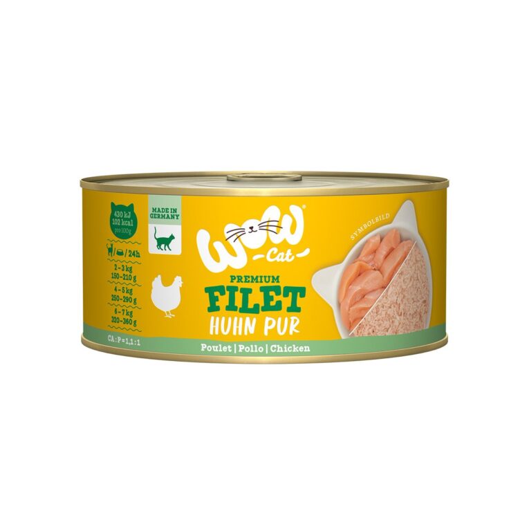 Günstig WOW CAT Hühnerfilet 12x70g i mPreisvergleich in unserem Onlineshop auf Hundeliebe-shop.de kaufen.