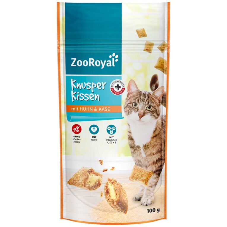 Günstig ZooRoyal Knusperkissen mit Huhn & Käse 4x100g i mPreisvergleich in unserem Onlineshop auf Hundeliebe-shop.de kaufen.