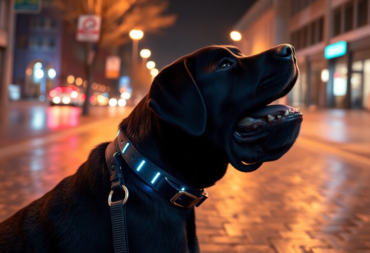 leuchtendes hundehalsband fur spaziergange im dunkeln eew