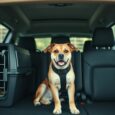 secure dog in car crate seatbelt or barrier bqb